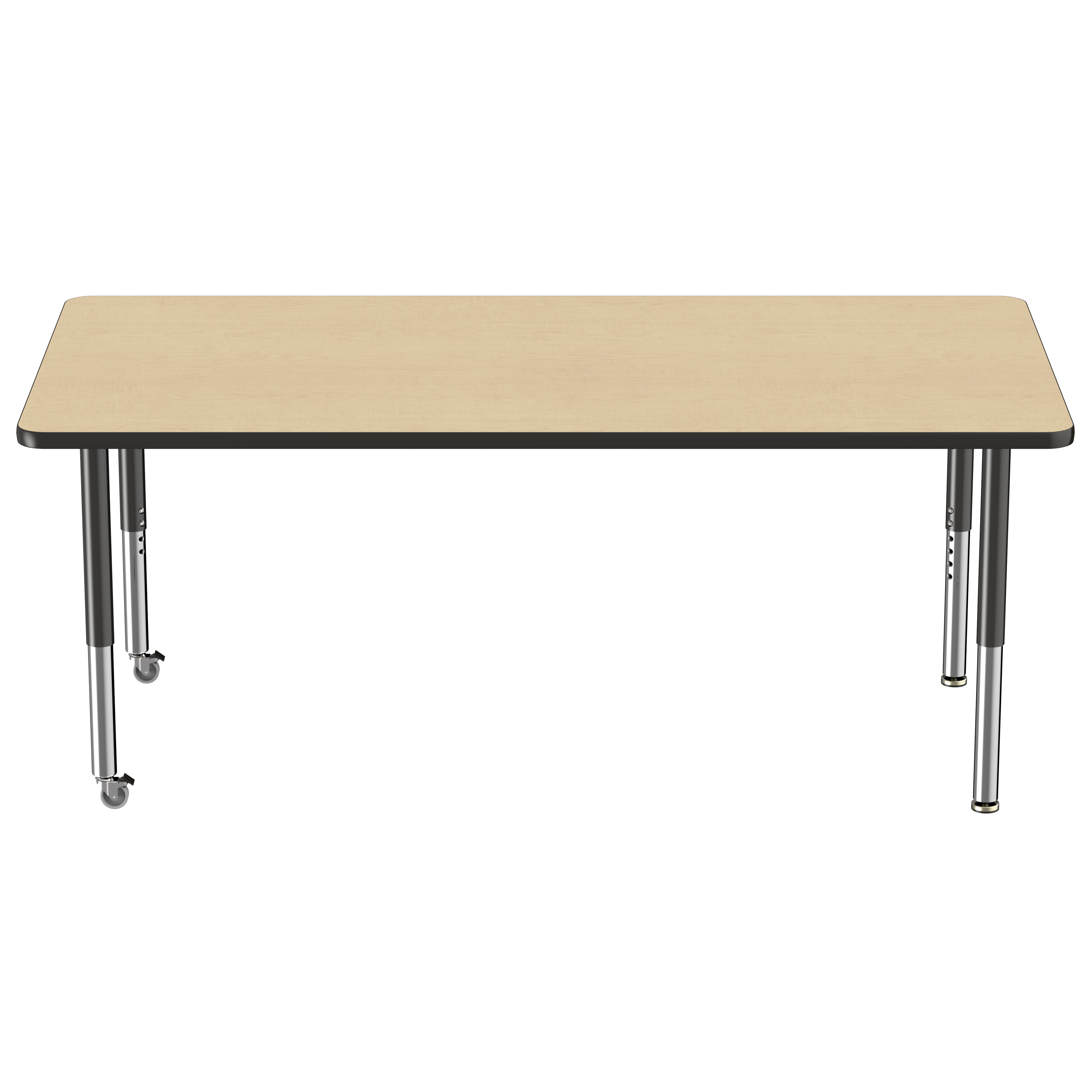 36" x 72" Rectangle T-Molding Activity Table with Adjustable Super Legs - Maple/Black