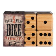 5 Wood Dice in a Burlap Bag