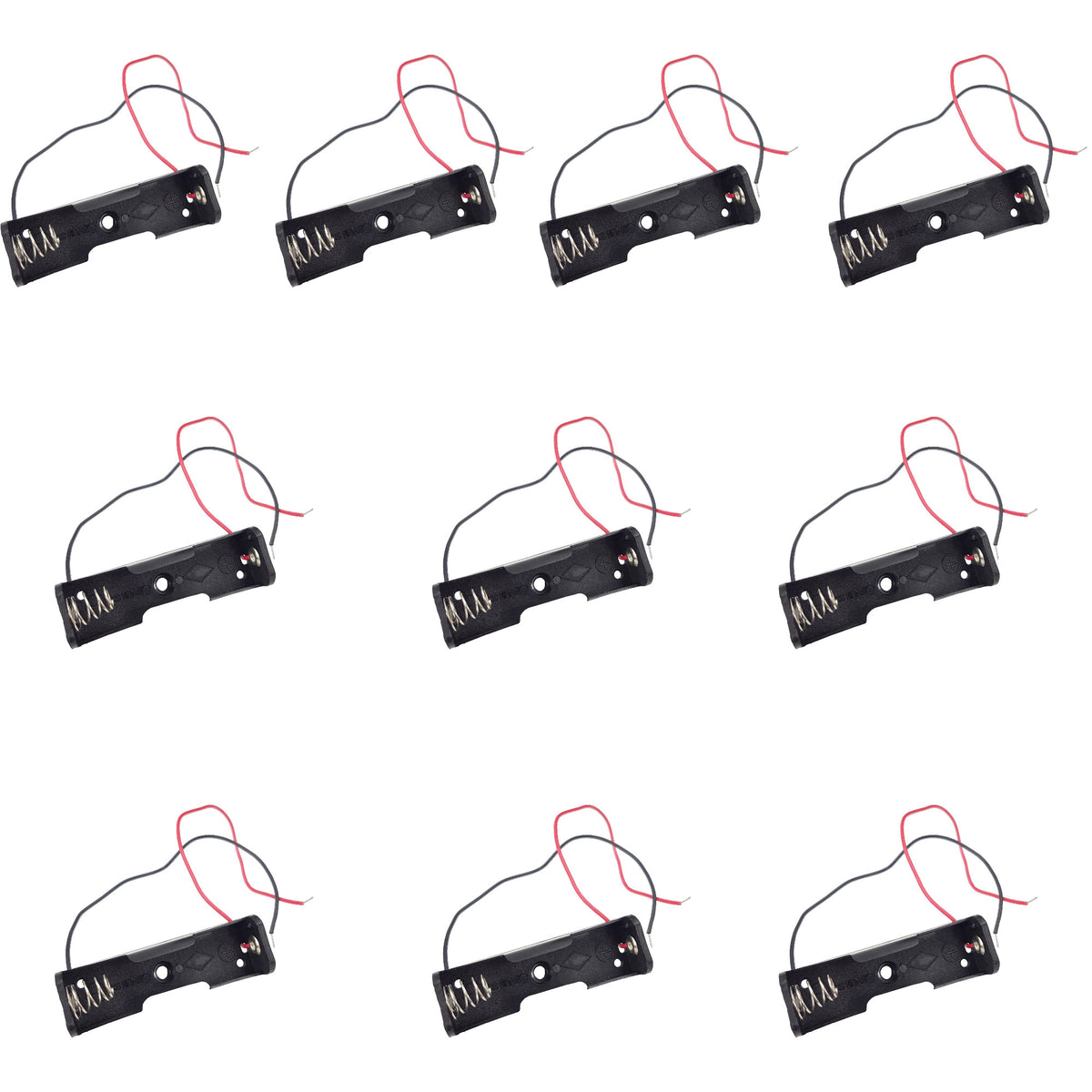 Battery Holder, AA, with Lead Wires, 150mm, Pack of 10