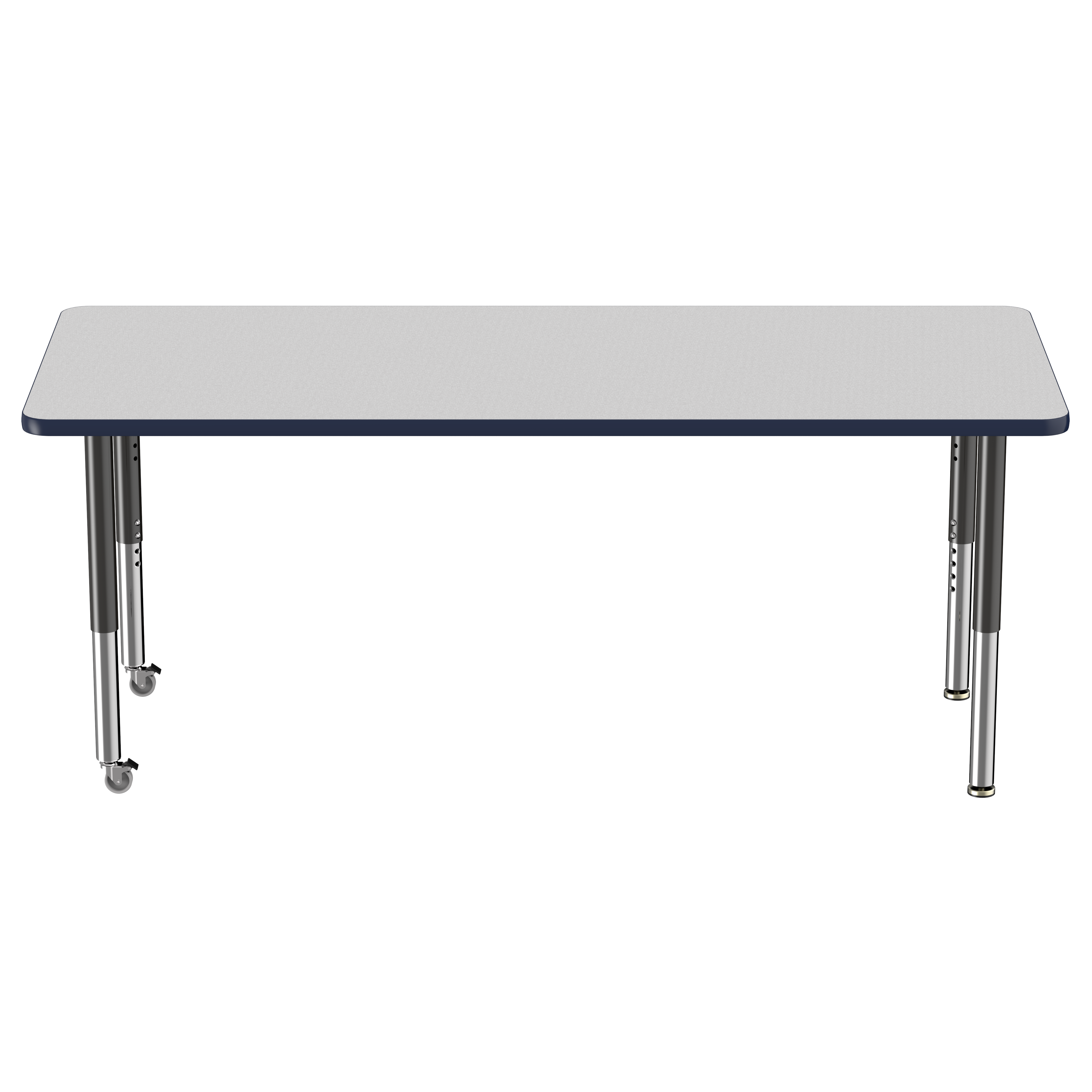 30" x 72" Rectangle T-Molding Activity Table with Adjustable Super Legs - Gray/Navy/Black