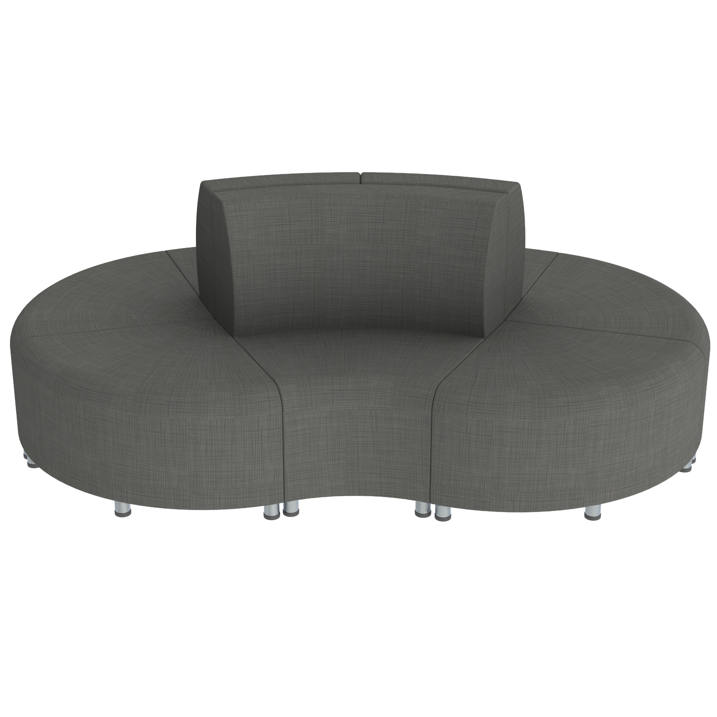 Pro Series Connect Curved Wavelet Seating, 7-Piece Set - Slate Gray Crosshatch