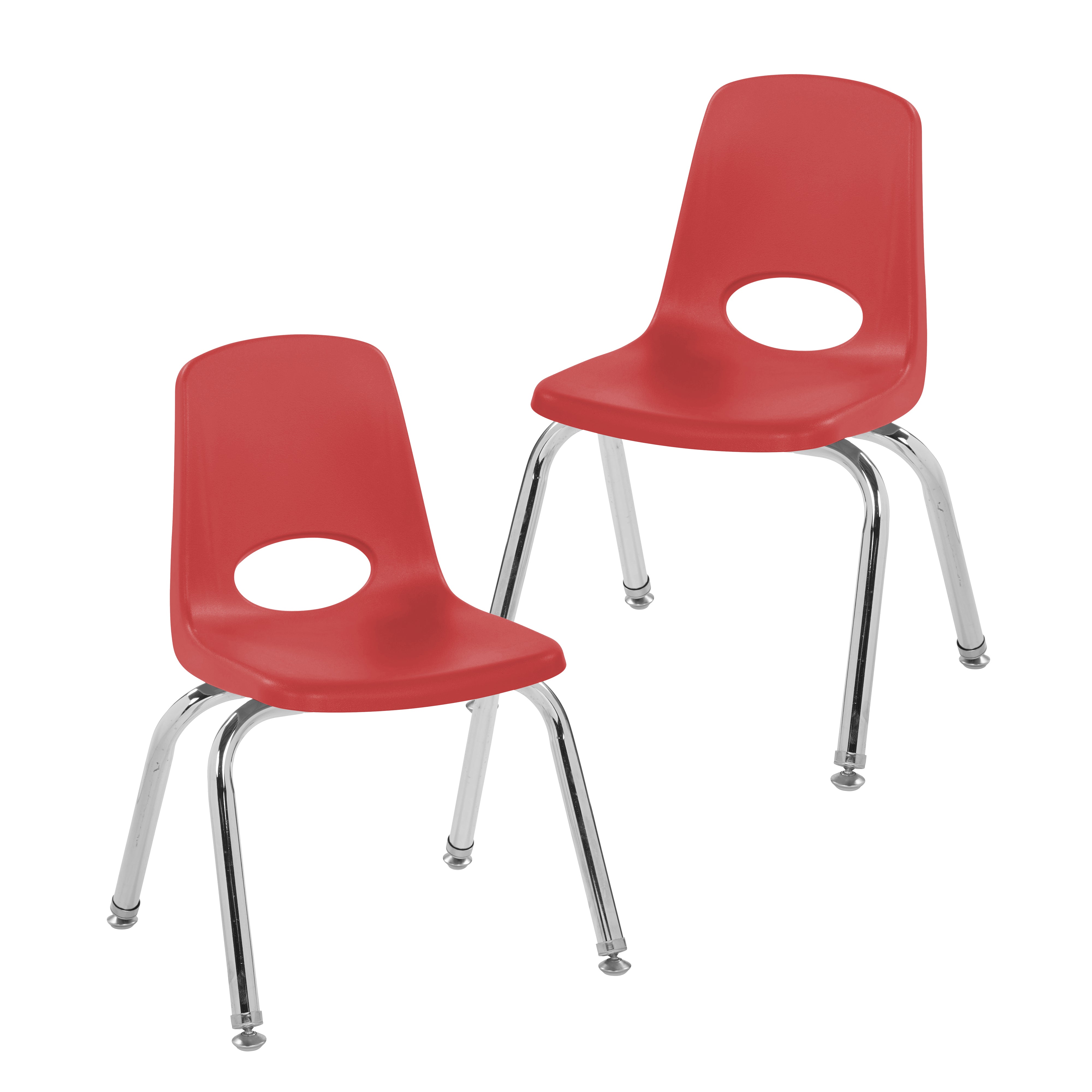 12" Stack Chair with Swivel Glides - Red