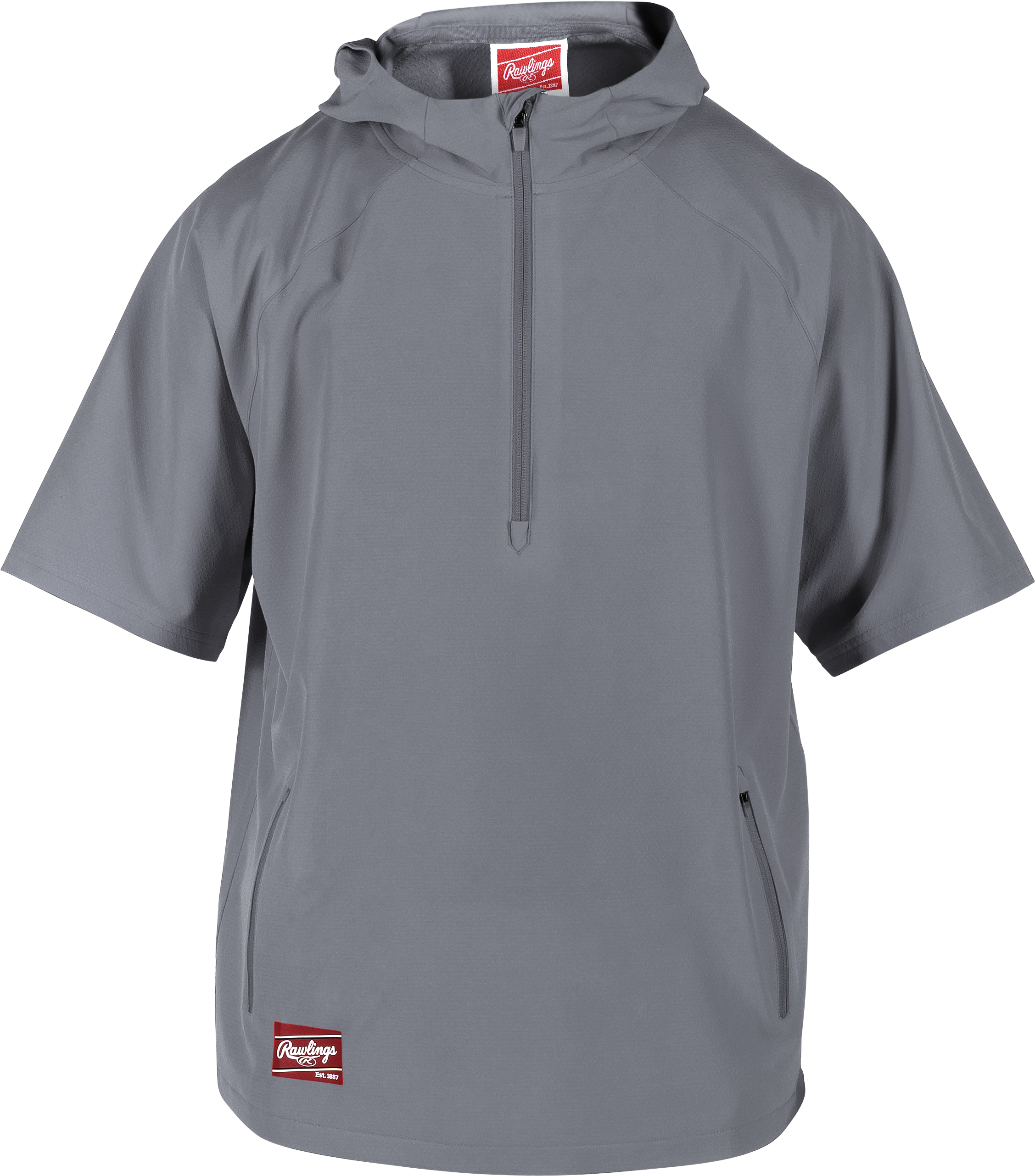 Rawlings Adult Colorsync Short Sleeve Hooded Jacket - Small - Blue Gray