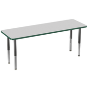 24" x 72" Rectangle T-Molding Activity Table with Adjustable Super Legs - Gray/Green/Black