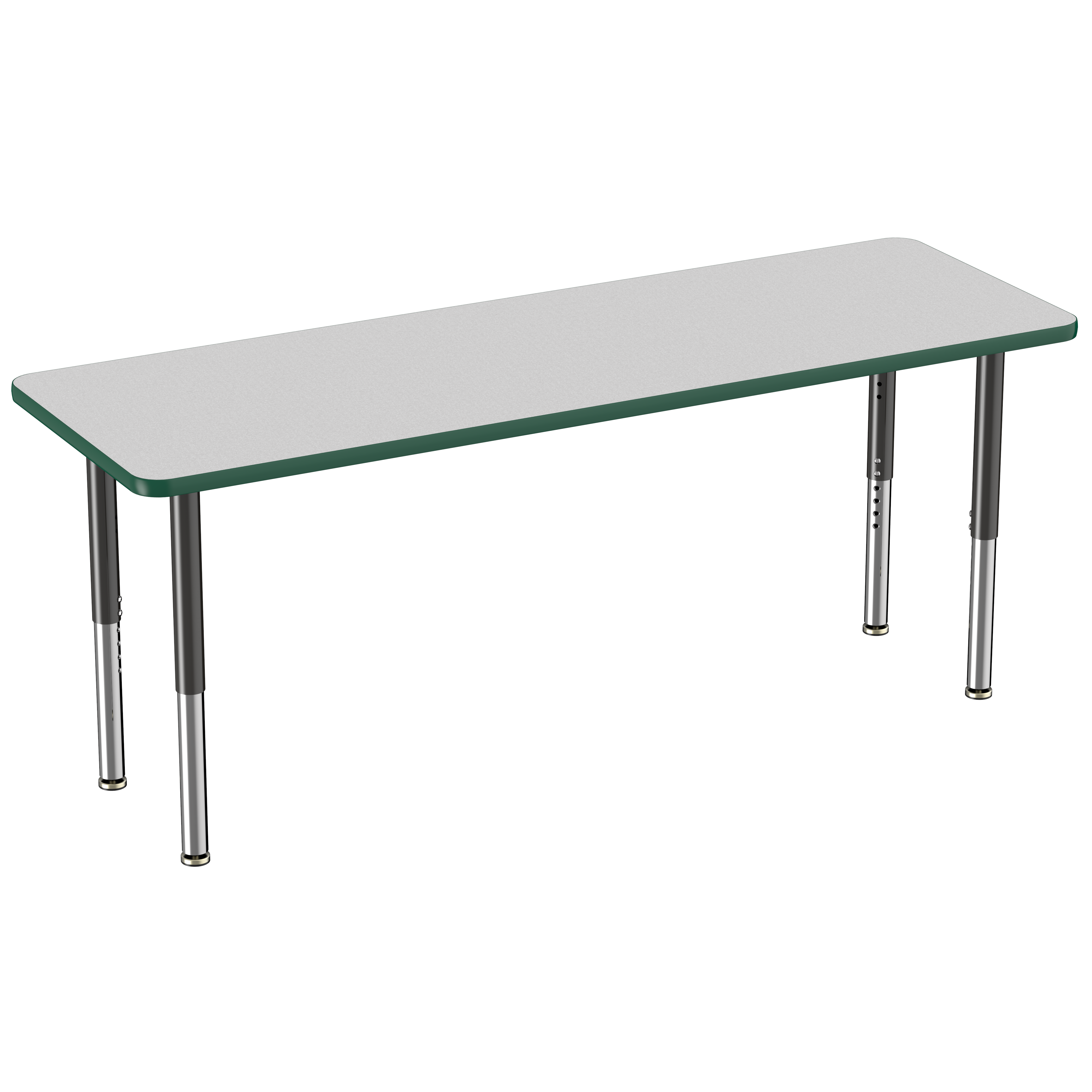 24" x 72" Rectangle T-Molding Activity Table with Adjustable Super Legs - Gray/Green/Black