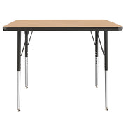 24" x 36" Rectangle T-Molding Activity Table with Adjustable Standard Swivel Glide Legs - Maple/Black