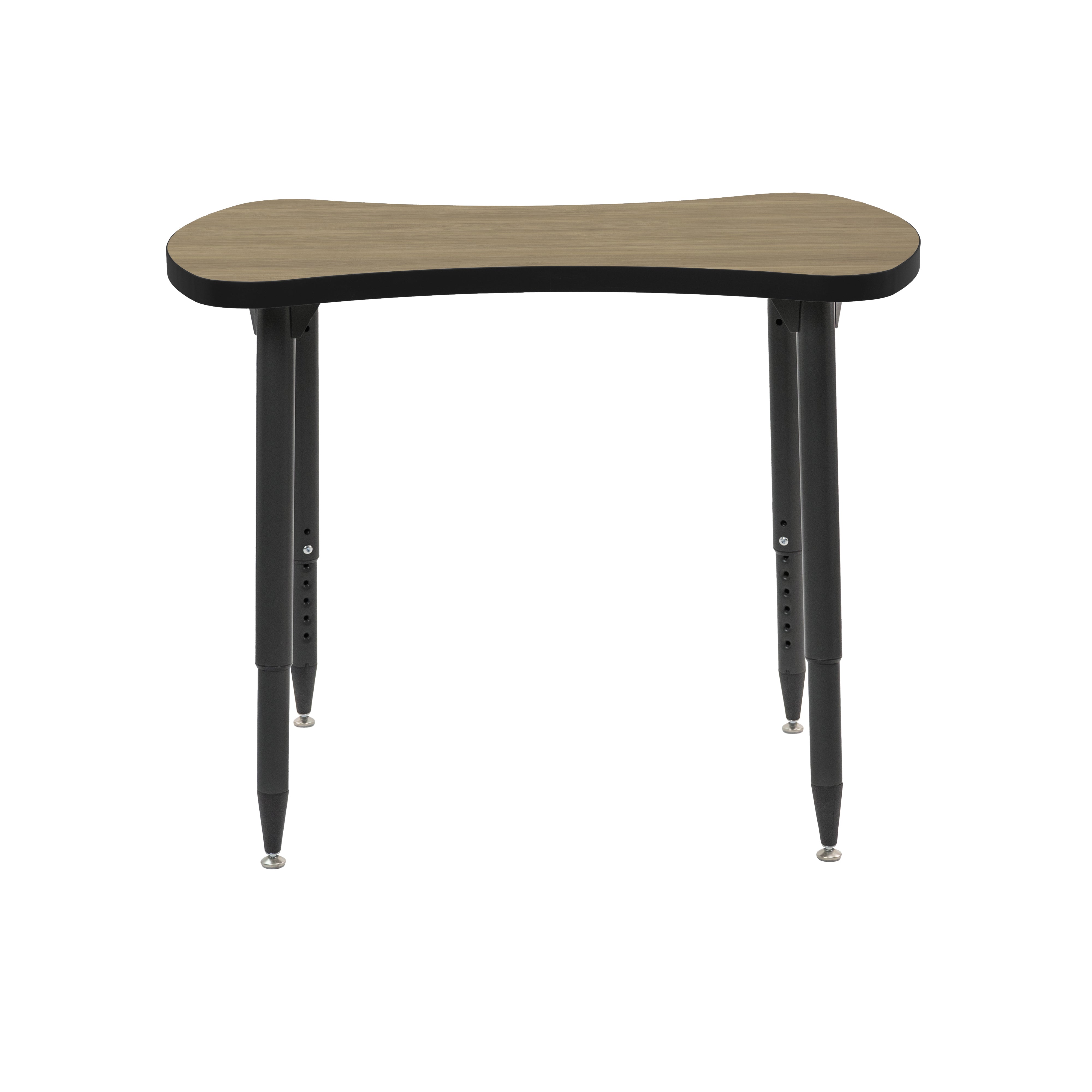 Adapte 25" x 37" Bowtie Thermofused Activity Table with Adjustable Tapered Legs - Pasadena Oak/Black