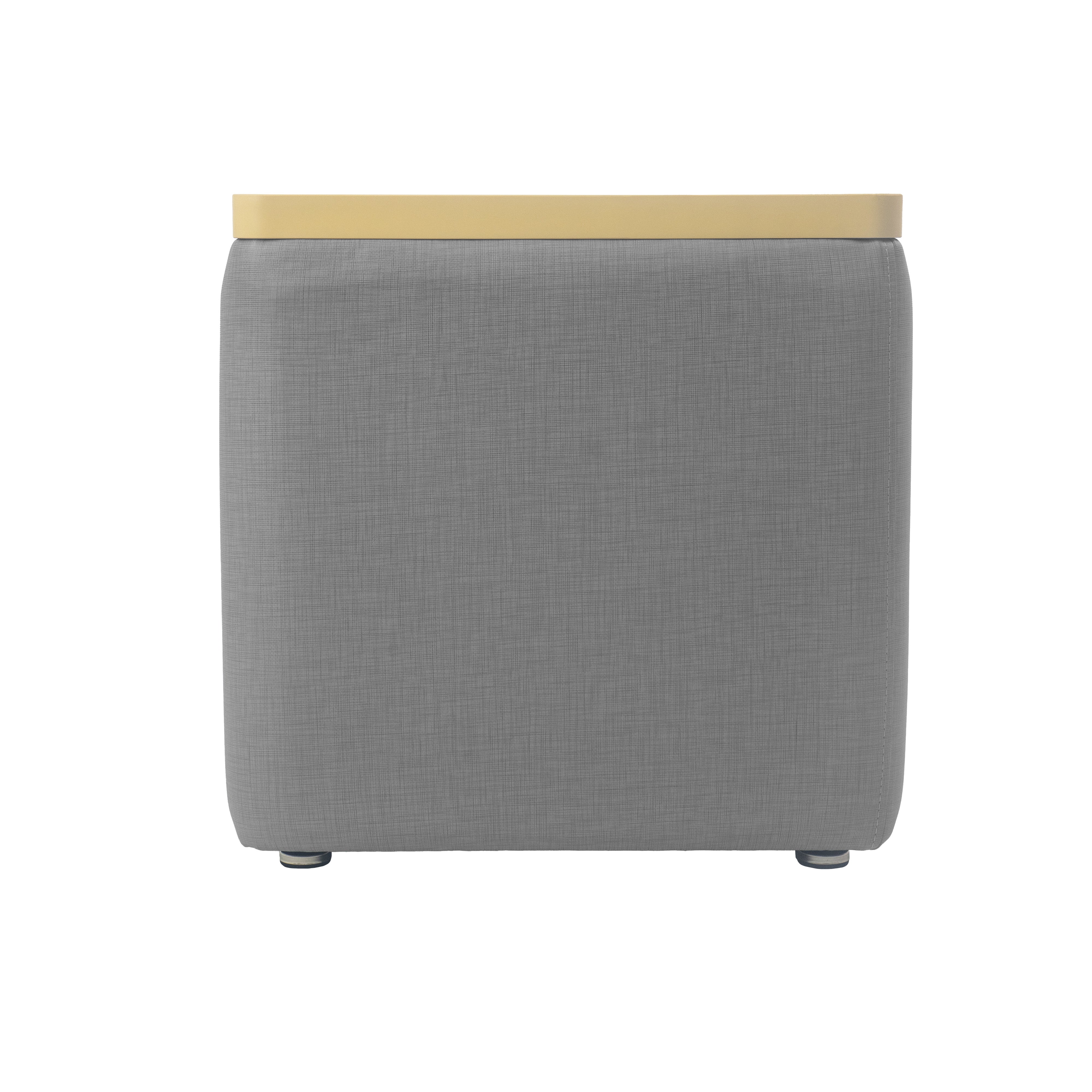 Pro Series Upholstered 18" x 18" Square Ottoman Table 18" Height - Slate Gray Crosshatch/Maple
