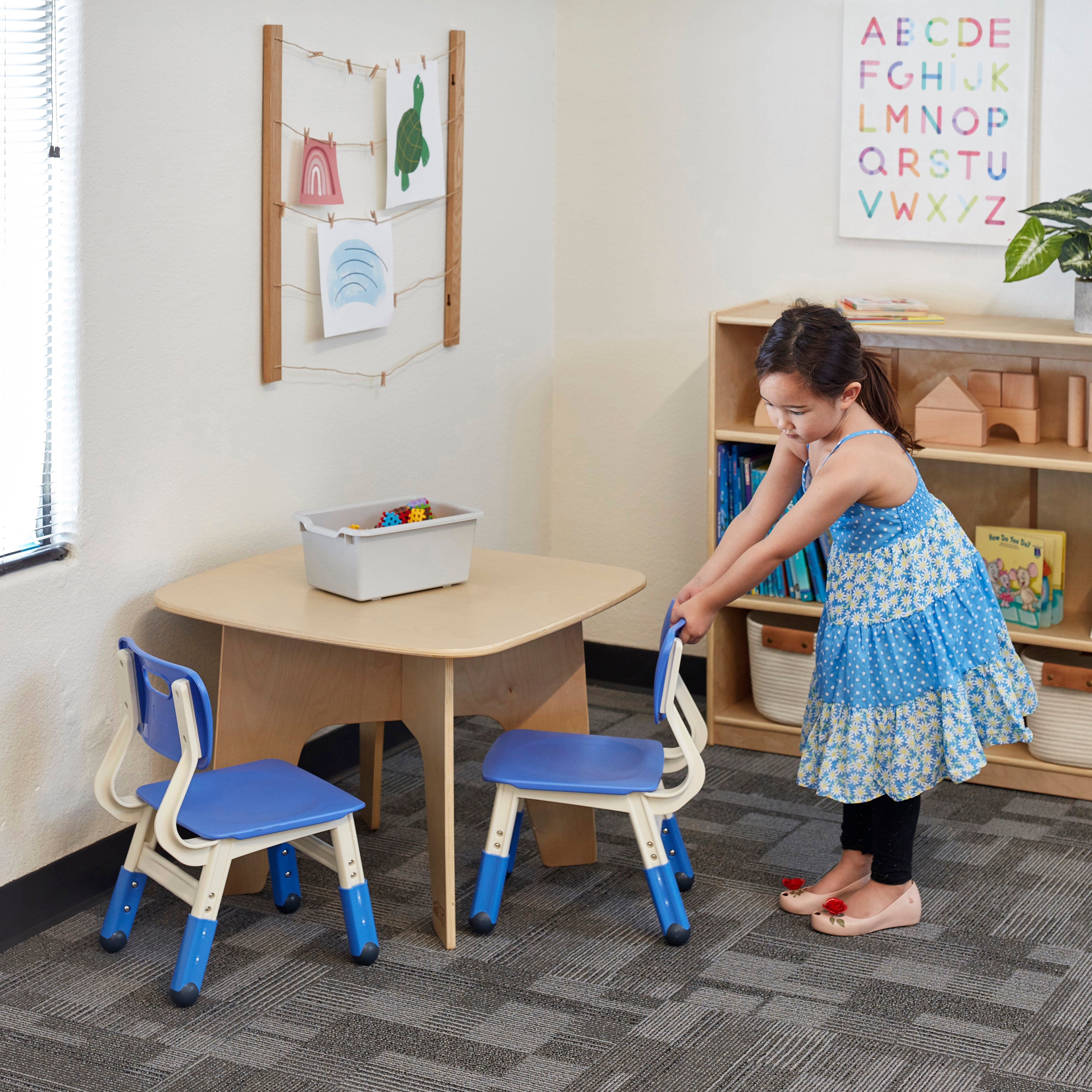Adjustable Height Plastic Chairs 2-Pack - Blue