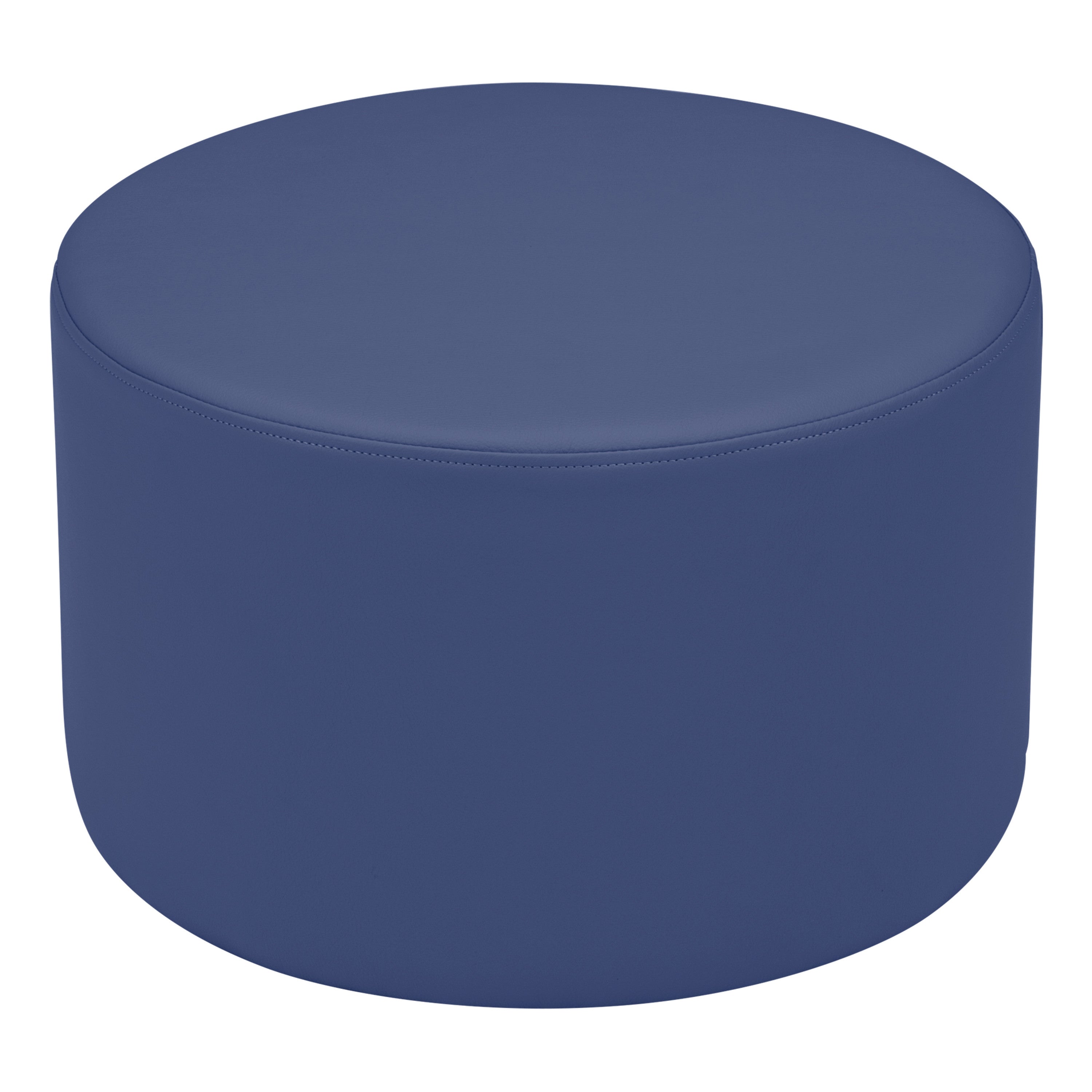 Pro Series Upholstered Round Ottoman 12" Height - Navy