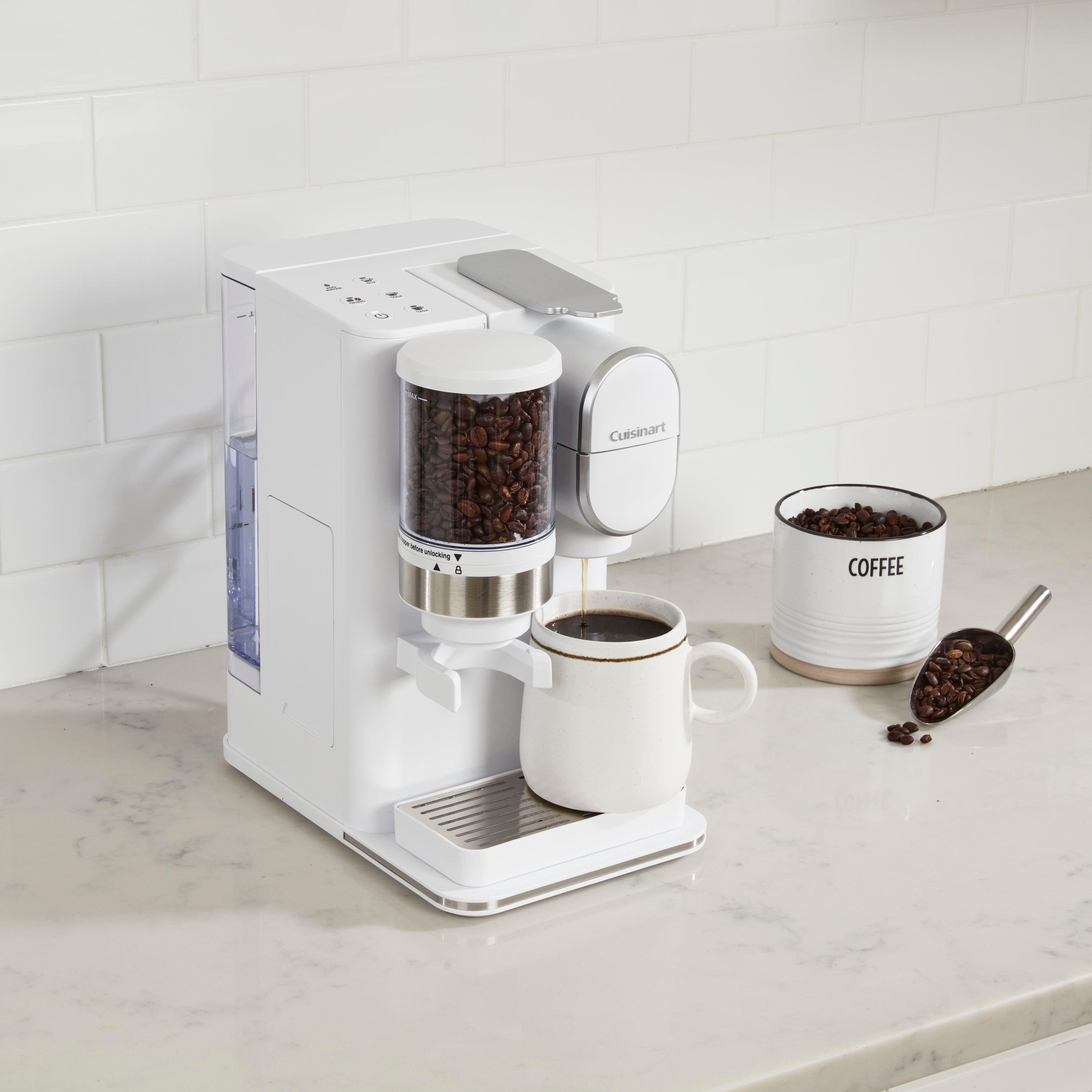 Grind & Brew Single-Serve Coffee Maker - White