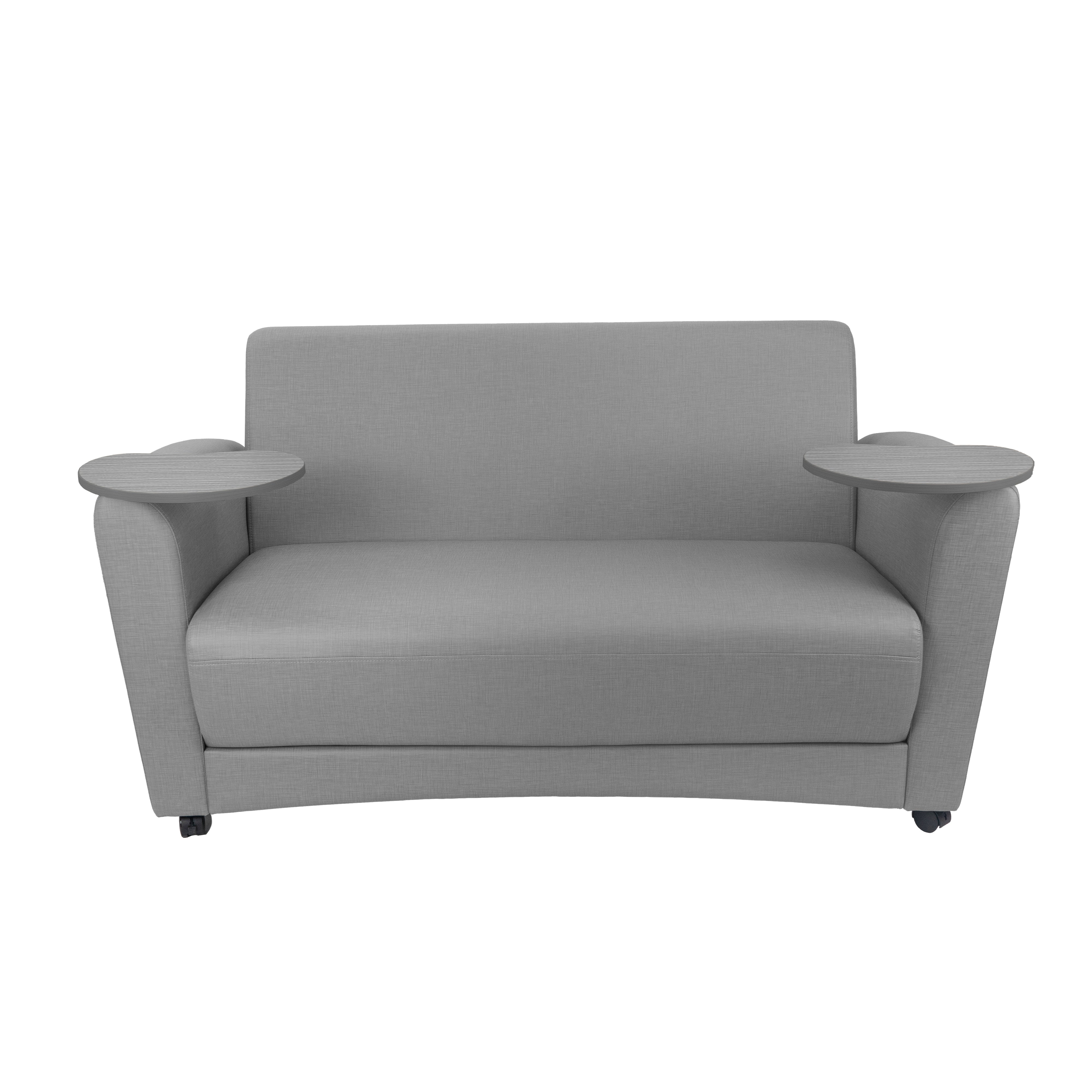 Pro Series Upholstered Common Area Sofa with Tablet - Slate Gray Crosshatch/Cosmic Strandz