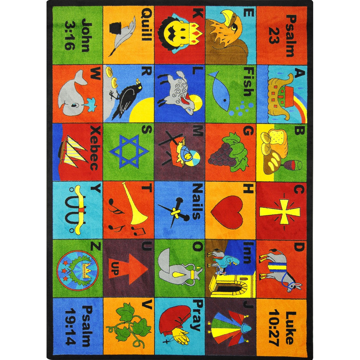 Bible Phonics 7'8" x 10'9" area rug in color Multi