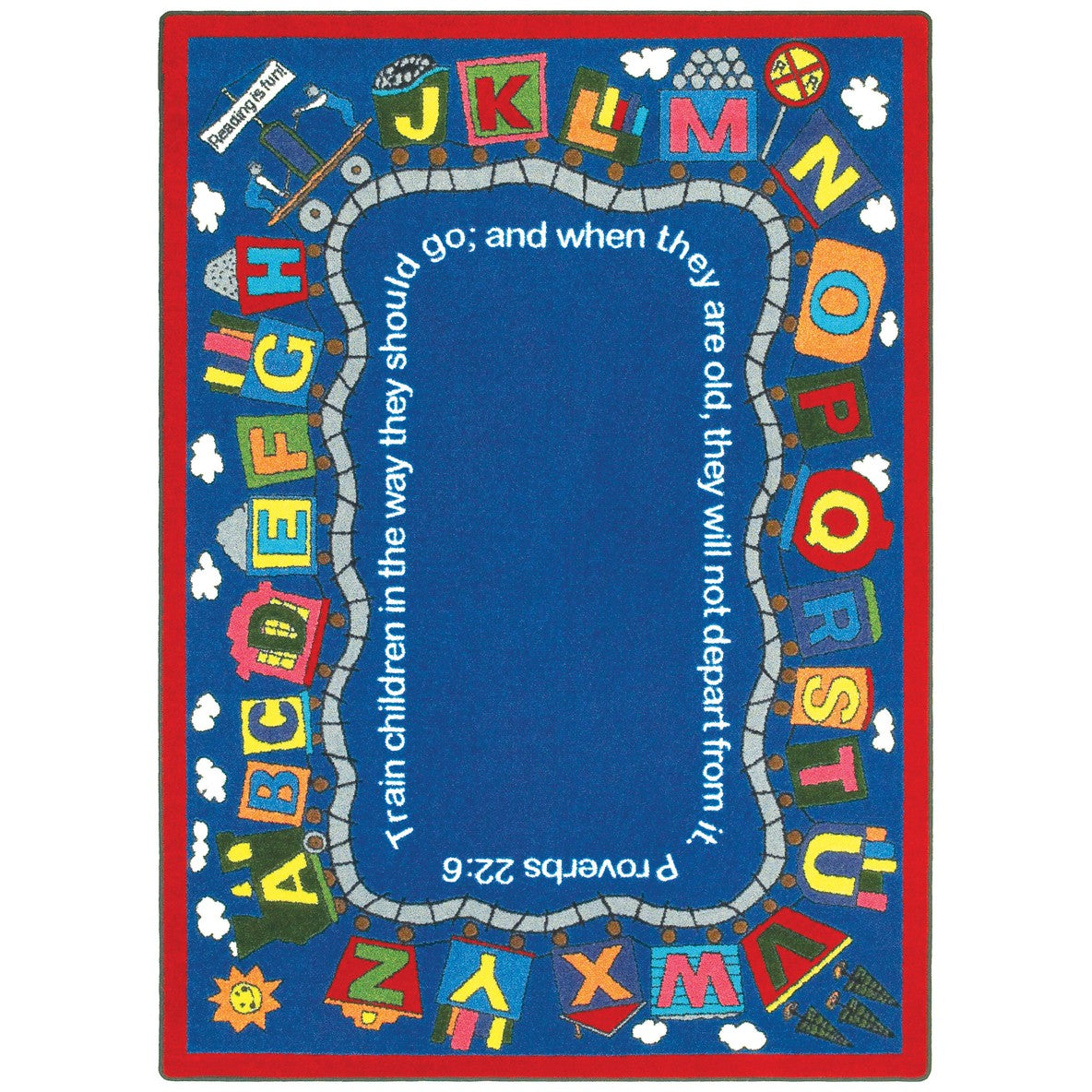 Bible Train 7'8" x 10'9" area rug in color Multi