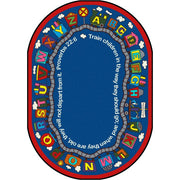 Bible Train 10'9" x 13'2" Oval area rug in color Multi
