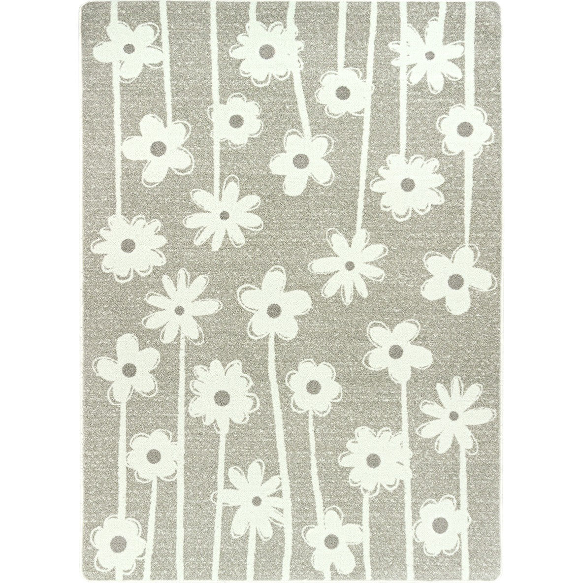 Big Blooms 5'4" x 7'8" area rug in color Linen