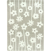 Big Blooms 5'4" x 7'8" area rug in color Linen