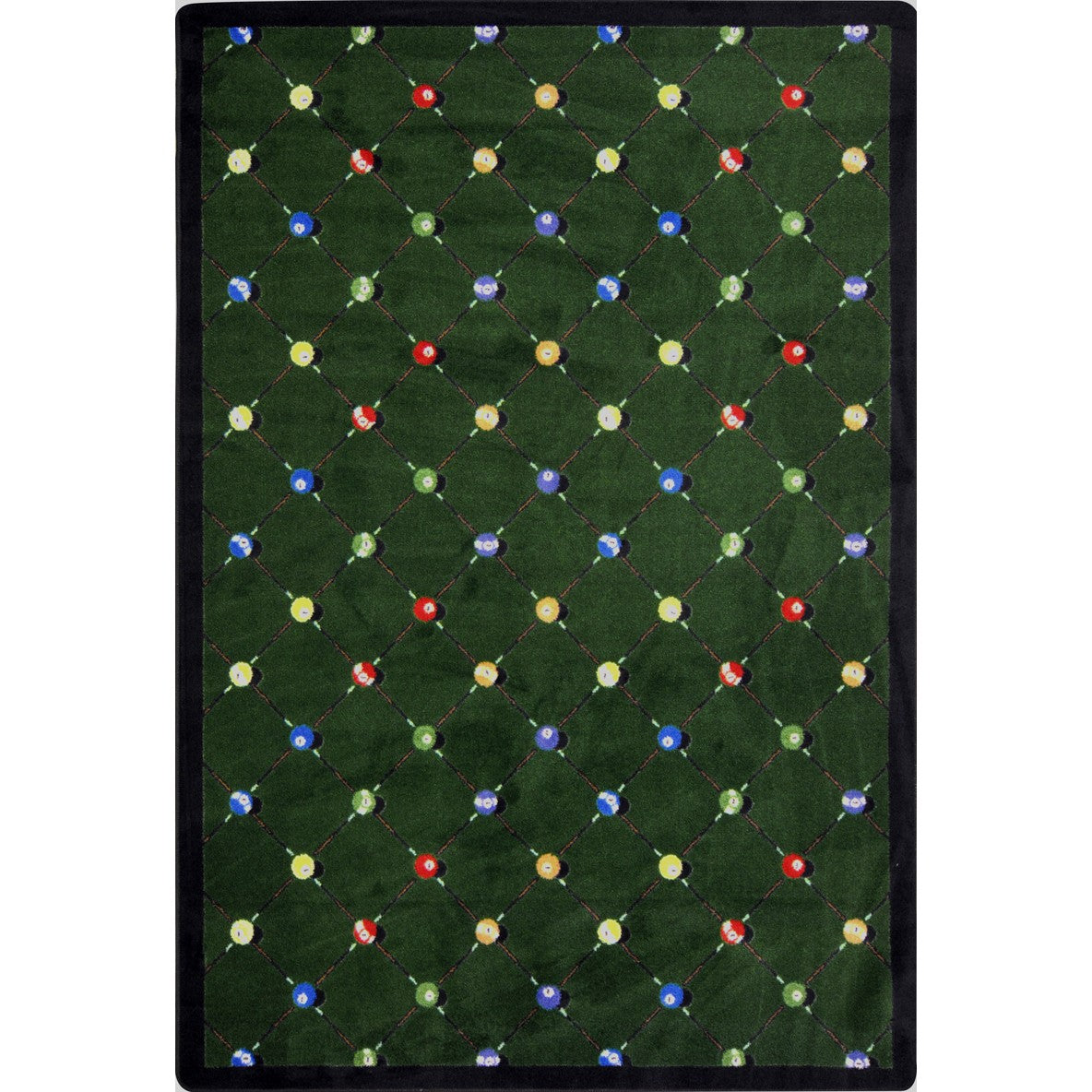 Billiards 7'8" x 10'9" area rug in color Green