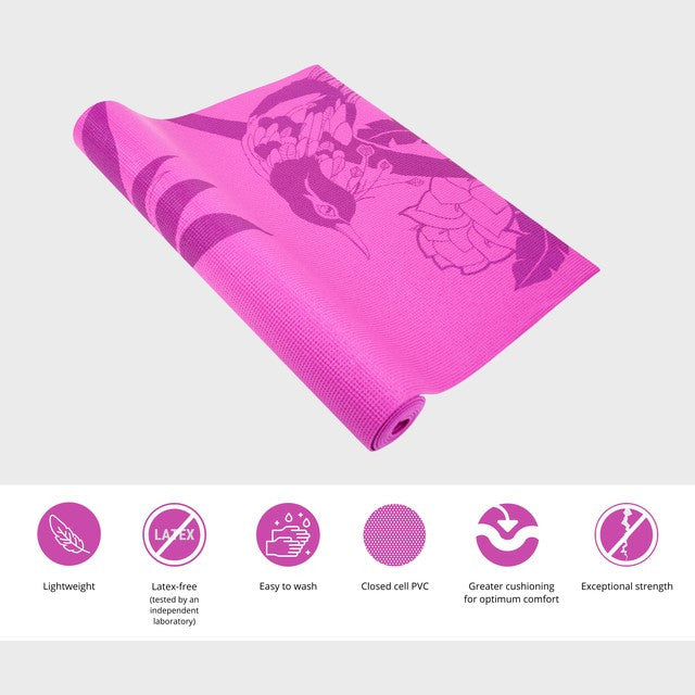 YOGI MAT™ Birds of Paradise - Pink -  1/8"H x 24"W x 68"L