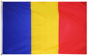 Romania Flag 2x3 ft. Nylon SolarGuard Nyl-Glo 100% Made in USA to Official United Nations Design Specifications.