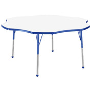 60" x 60" Flower Dry-Erase Activity Table with Adjustable Standard Ball Glide Legs - Whiteboard/Blue