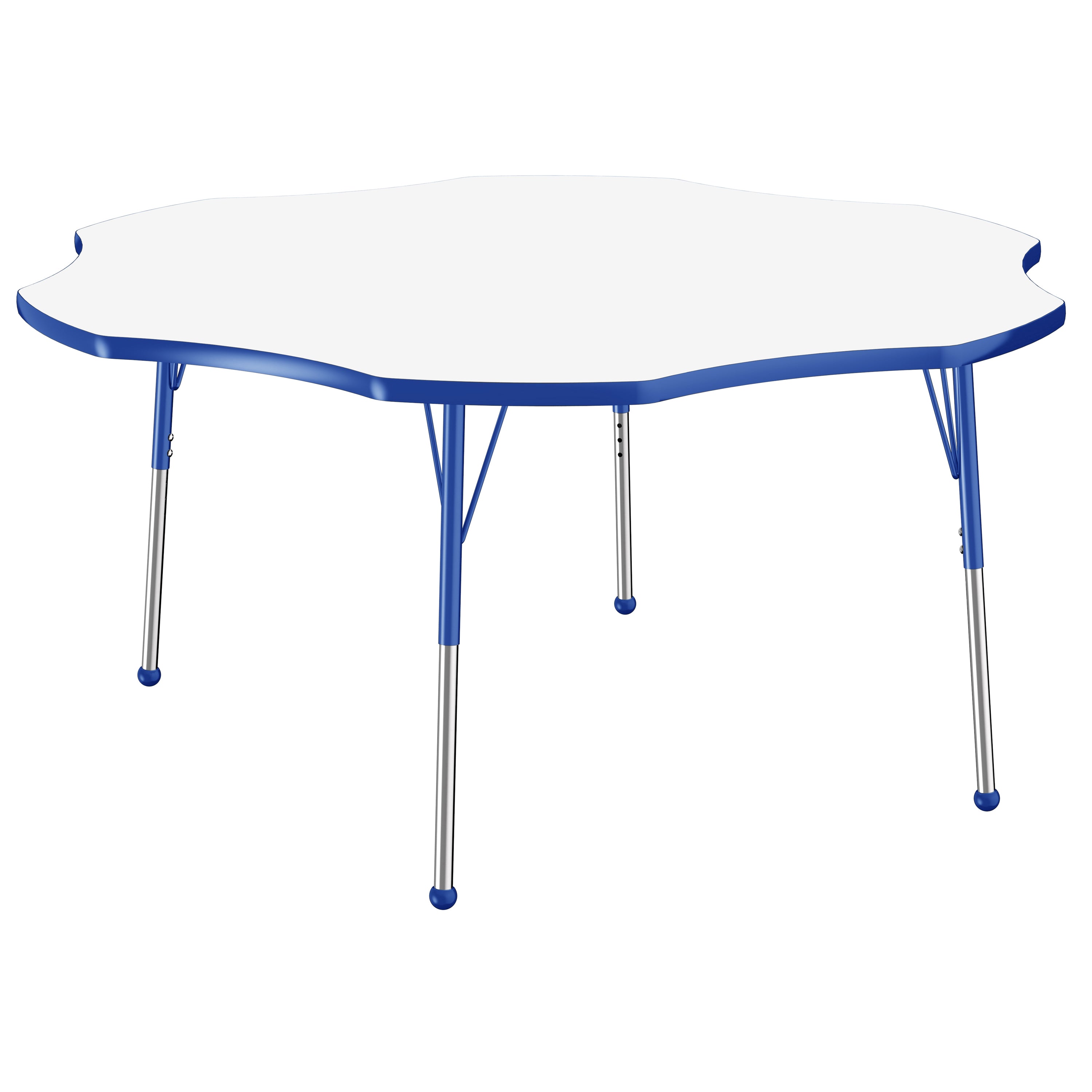60" x 60" Flower Dry-Erase Activity Table with Adjustable Standard Ball Glide Legs - Whiteboard/Blue