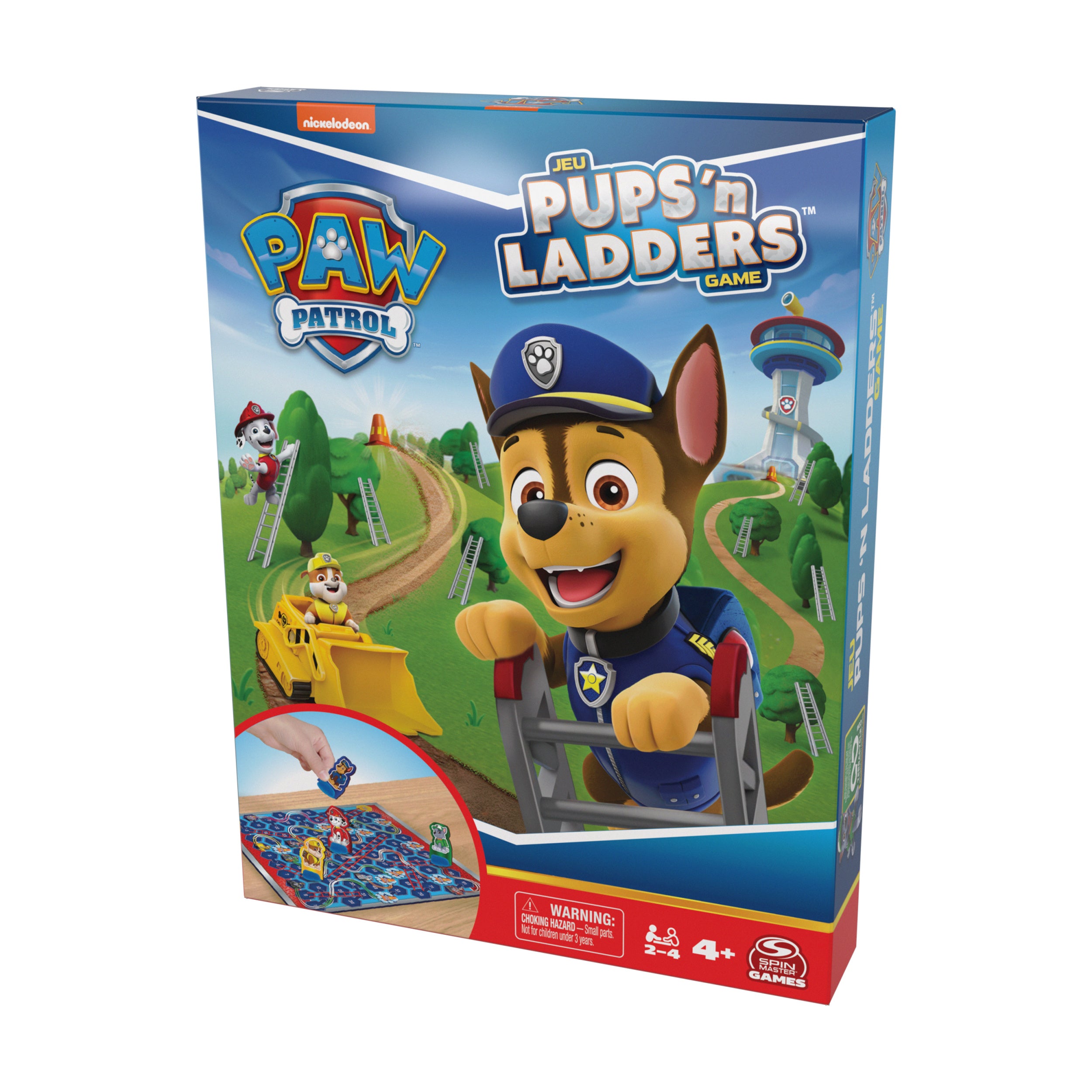 Spin Master Games, PAW Patrol Pups ‘N Ladders Game, PAW Patrol Toys, Classic Activity Toy, for Kids & Family, 2-4 Players, for Ages 4 & Up