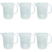 Beaker, Jug, Polypropylene, 500ml, Pack of 6
