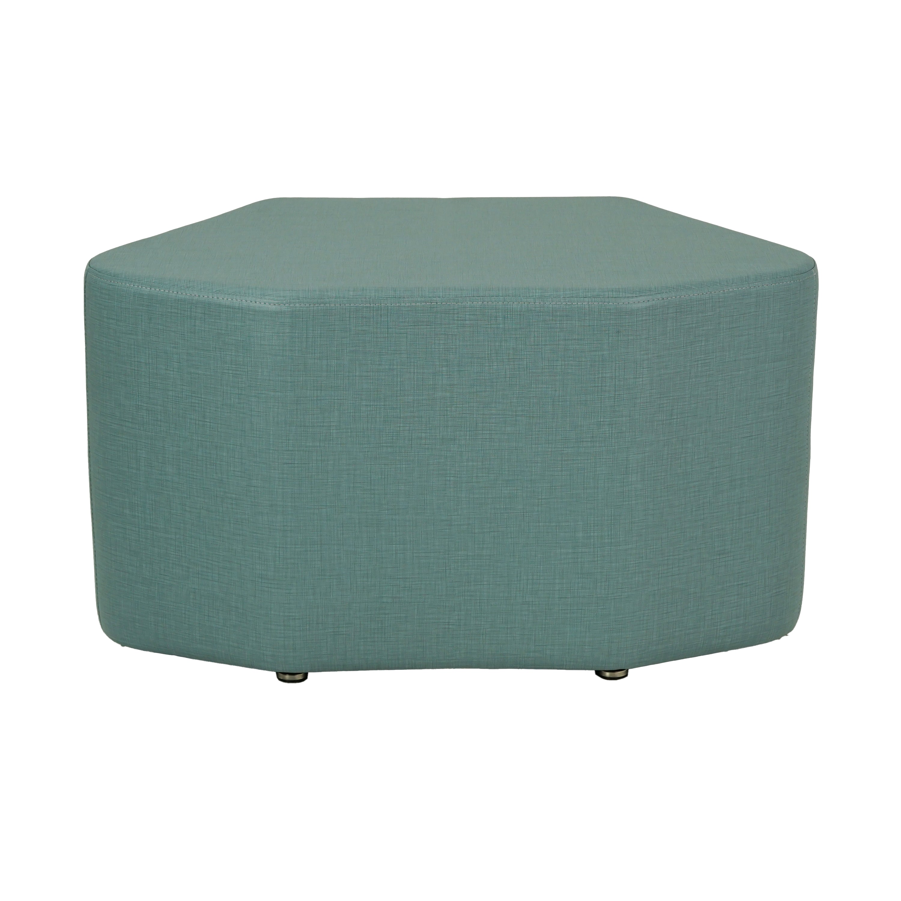 Pro Series Upholstered Petal Ottoman 18" Height - Sky Blue Crosshatch