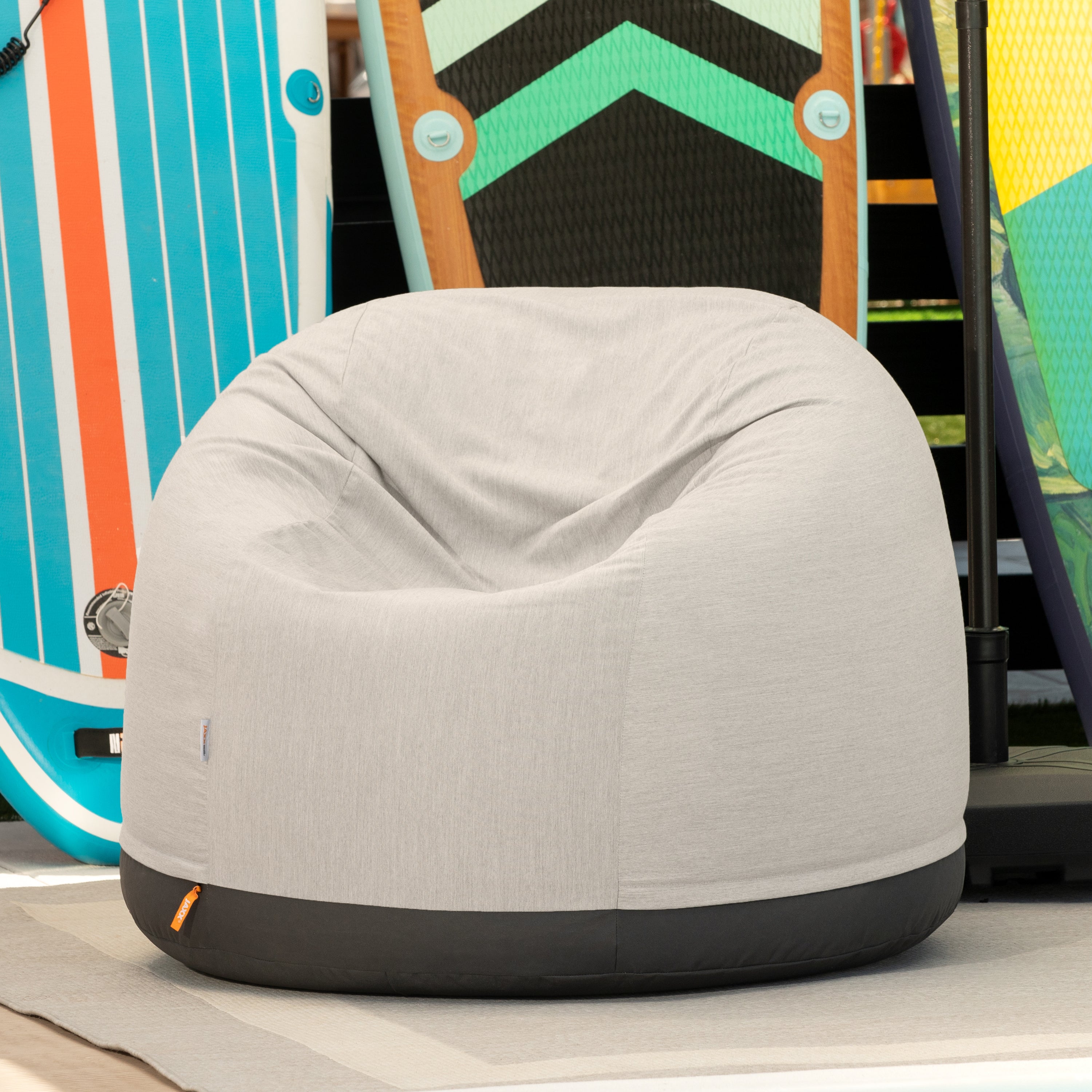 Jaxx Palmetto Large Round Outdoor Bean Bag Club Chair - Flax