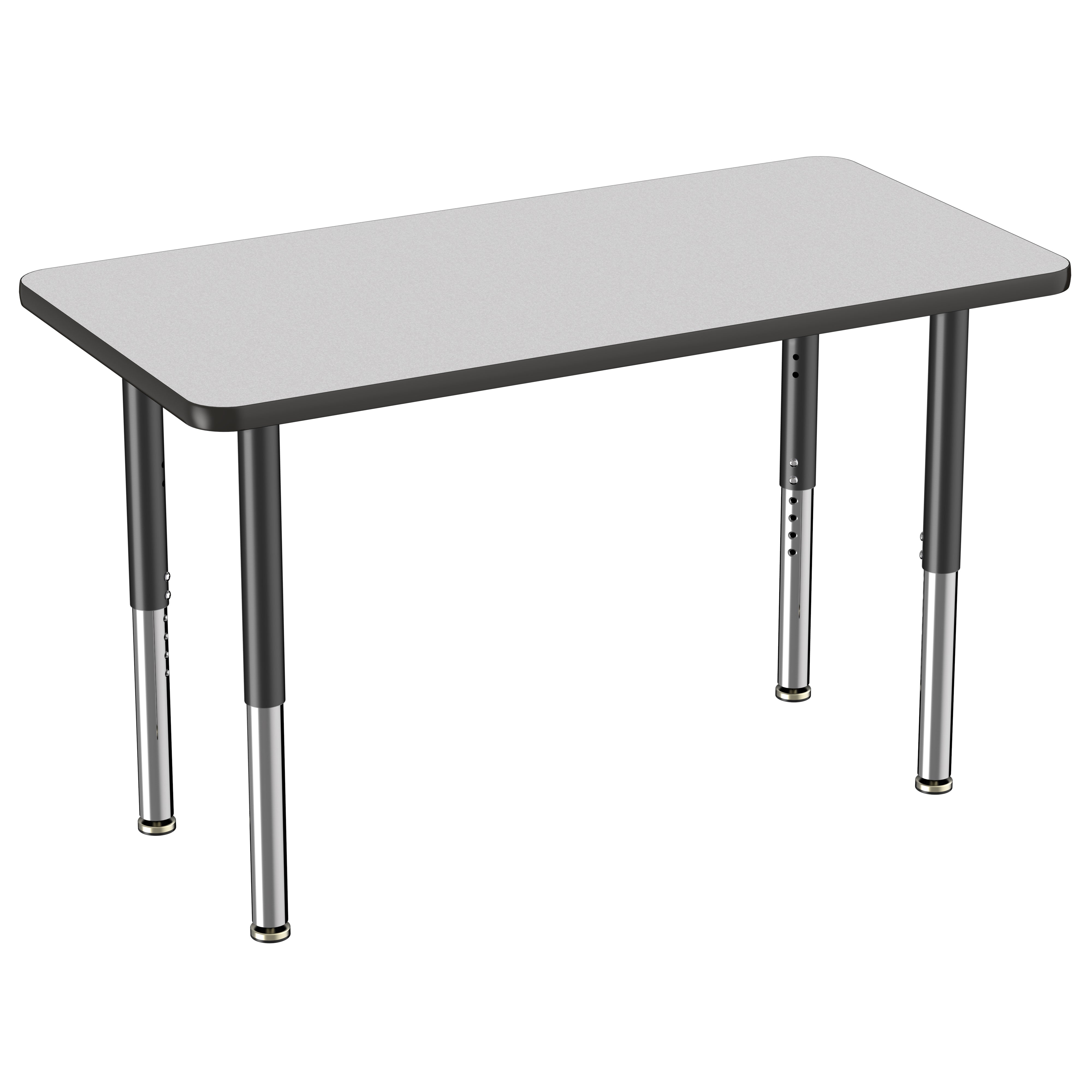 24" x 48" Rectangle Thermofused Activity Table with Adjustable Super Legs - Gray/Black