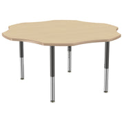 60" x 60" Flower T-Molding Activity Table with Adjustable Super Legs - Maple/Maple/Black