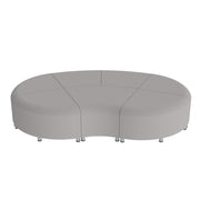 Pro Series Connect Curved Wavelet Backless Seating, 7-Piece Set - Gray