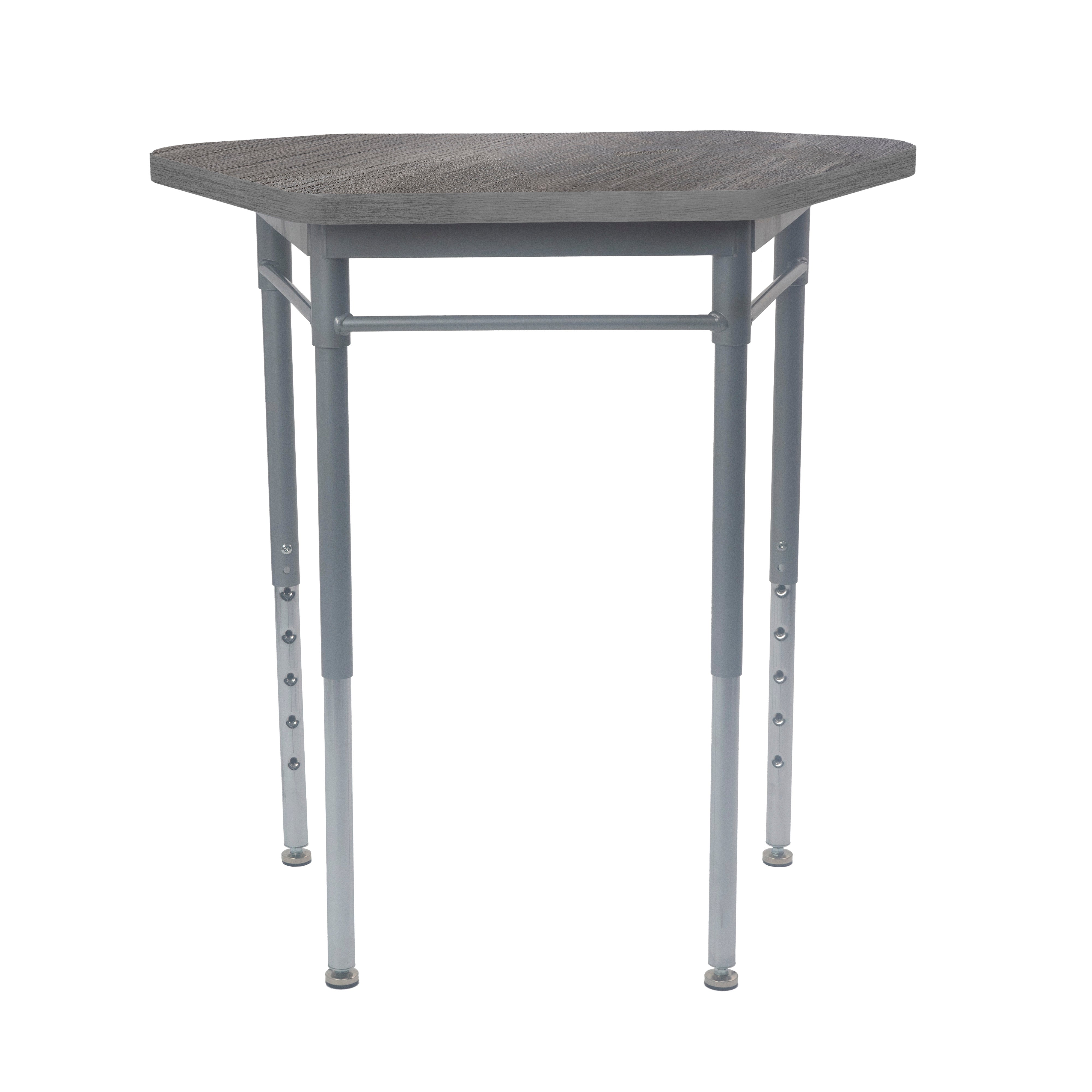 Collaborative Hex Desk - Gray Wood/Silver