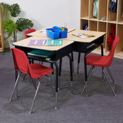 16" Stack Chair with Swivel Glides - Red