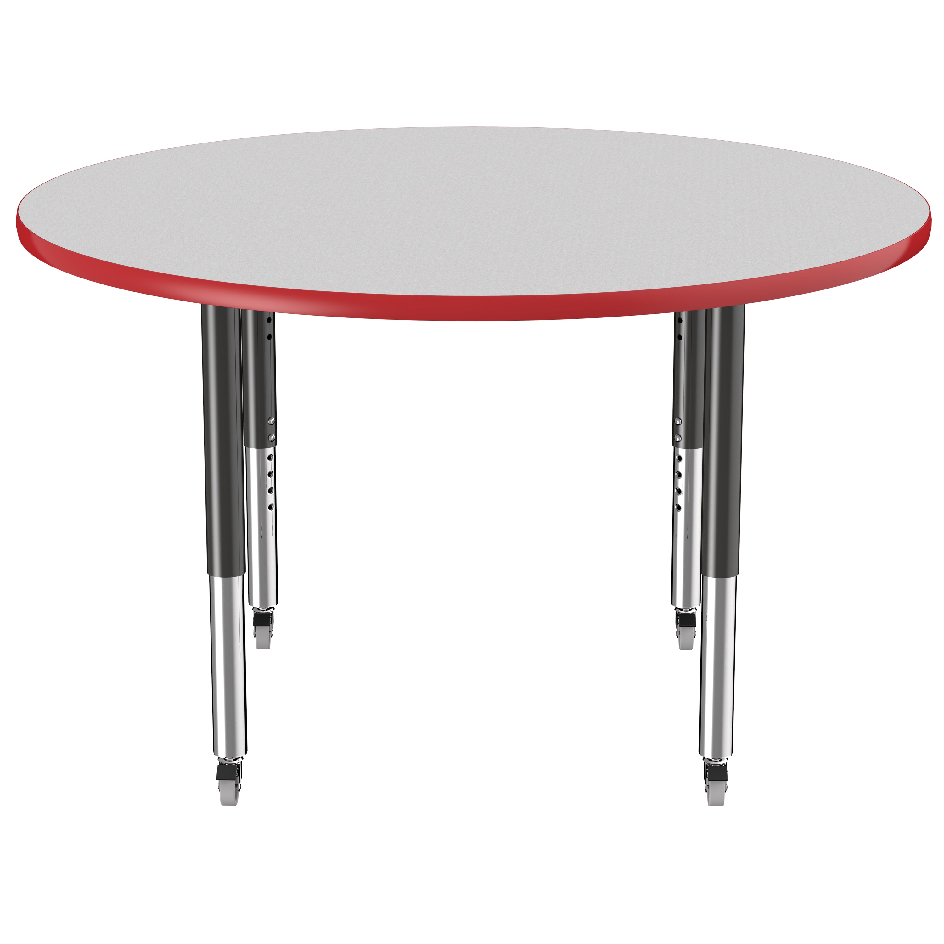 48" Round T-Molding Activity Table with Adjustable Super Legs - Gray/Red/Black