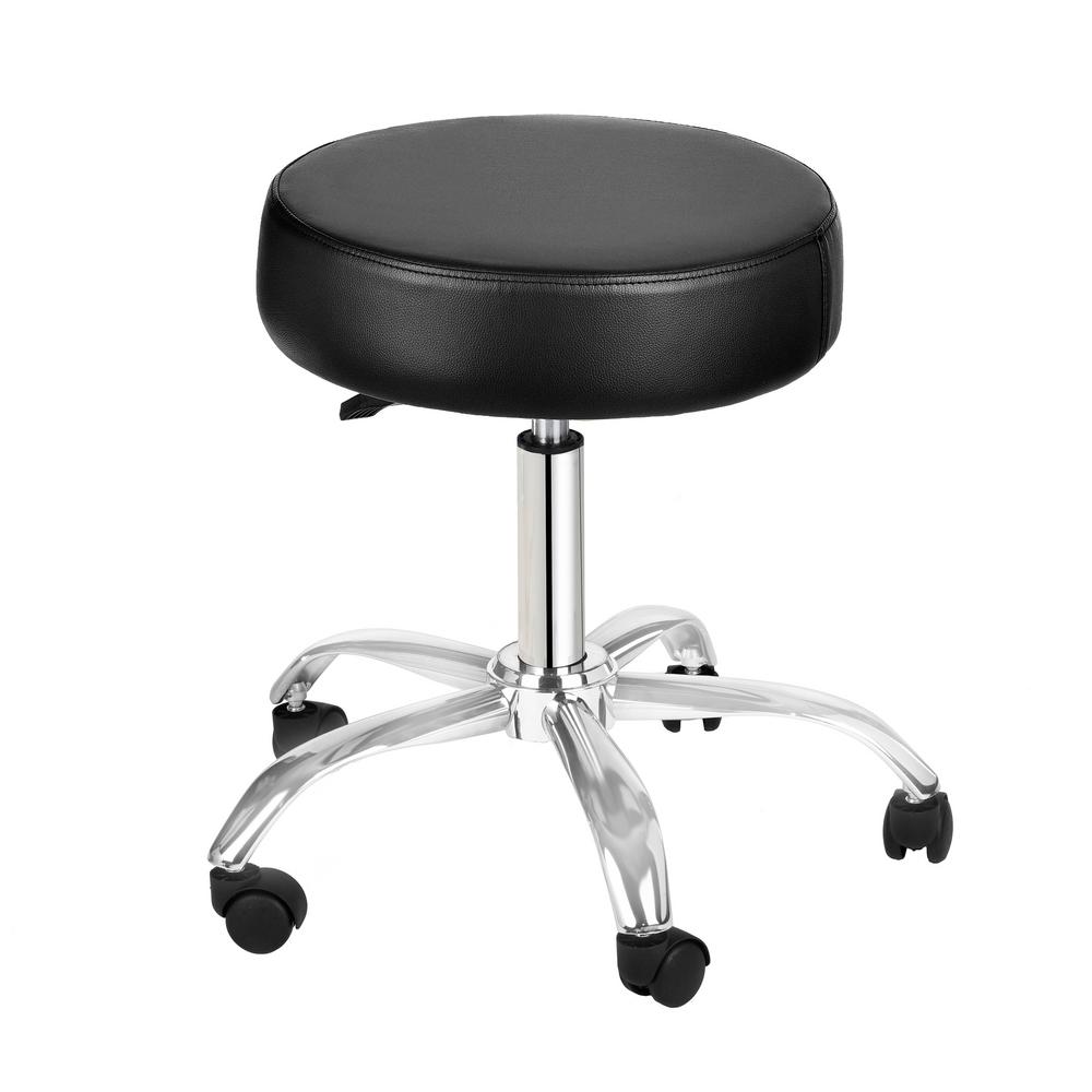 AdirOffice Black Adjustable Height Pneumatic Swivel Work Stool 2 Pack