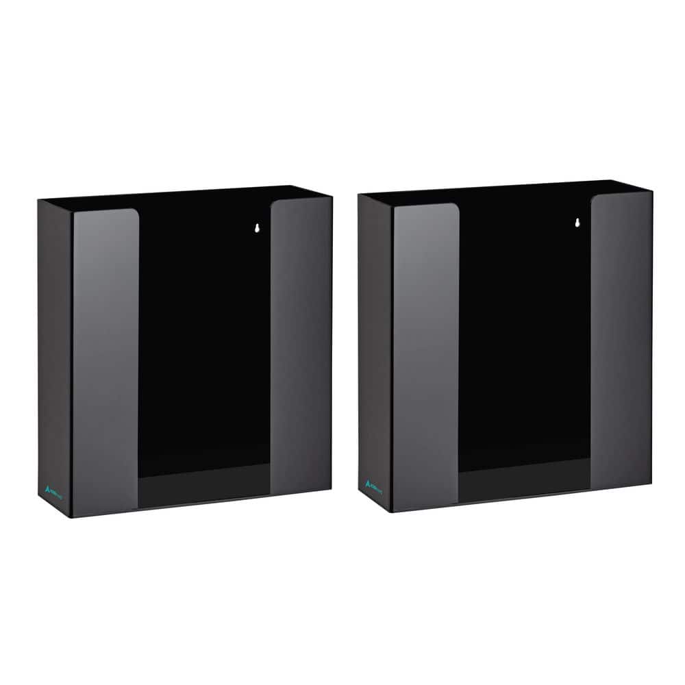 Double Box Capacity Acrylic Black Glove Dispenser 2 Pack