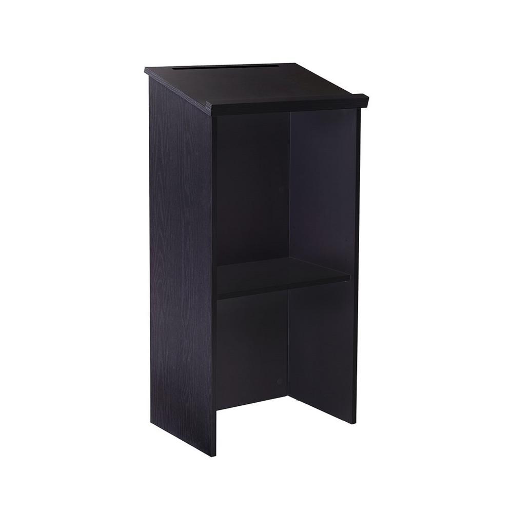 Black Wood Stand-up Podium Lectern with Black Cover