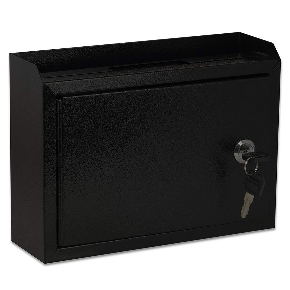 Medium Size Black Steel Multi-Purpose Suggestion Drop Box with Suggestion Cards