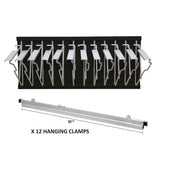 AdirOffice Black Steel Blueprint Large File Pivot Wall Rack with 30 inch Hanging Clamps