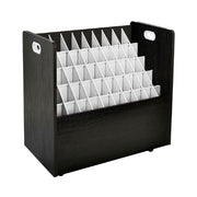 50-Slot Mobile Rolling Wood Blueprint Roll File Large Document Organizer