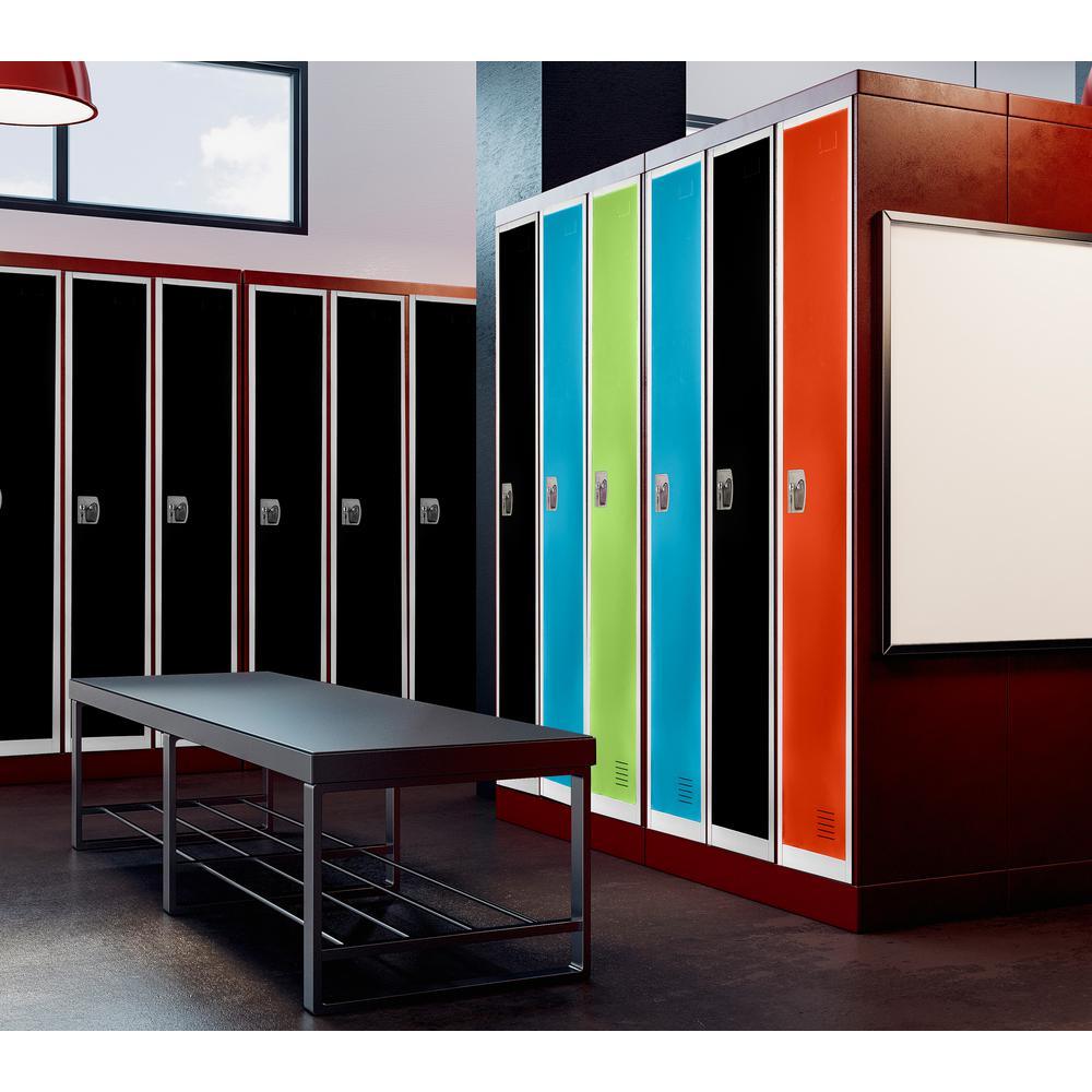 AdirOffice 72 in. x 12 in. x 12 in. 1-Compartment Steel Tier Key Lock Storage Locker in Black 2 Pack