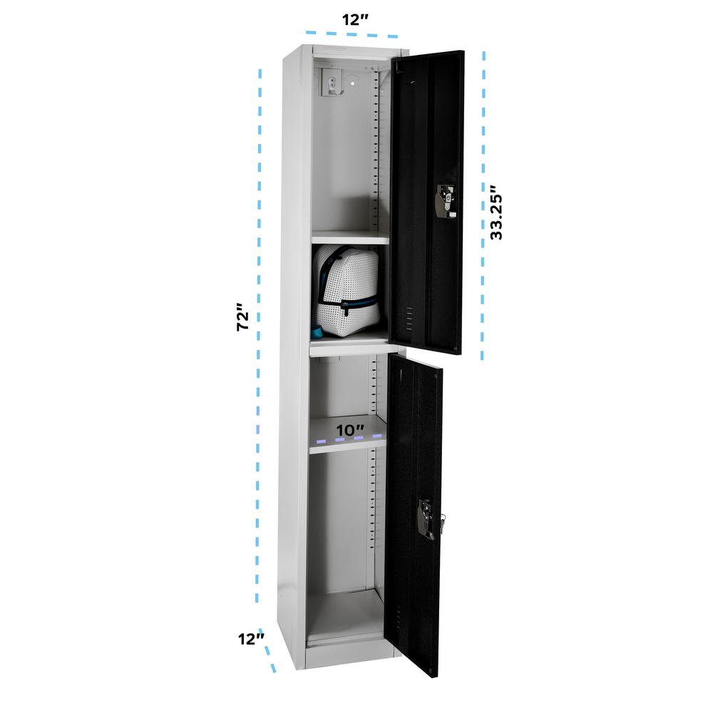 72 in. H x 12 in. W Double-Compartment Steel Storage Locker