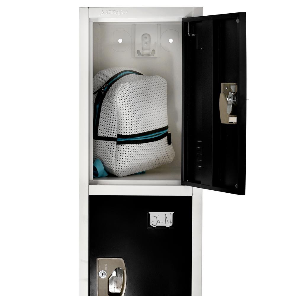 72 in. x 12 in. x 12 in. 4-Compartment Steel Tier Key Lock Storage Locker in Black 2 Pack