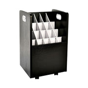 20-Slot Mobile Rolling Wood Blueprint Roll File Large Document Organizer