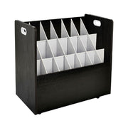 21-Slot Mobile Rolling Wood Blueprint Roll File Large Document Organizer