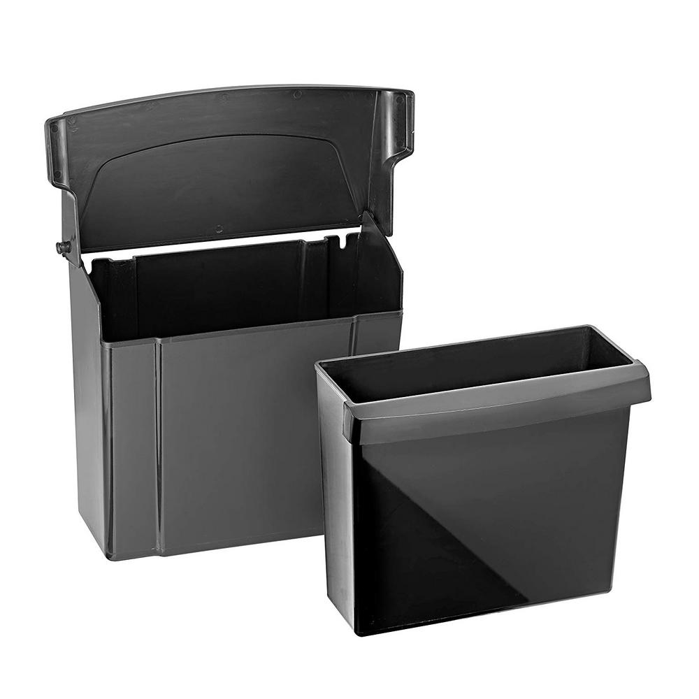 Black Durable Plastic Sanitary Napkin Receptacle 2 Pack