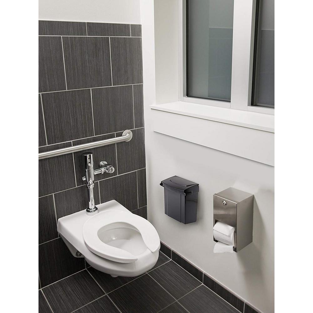 Black Durable Plastic Sanitary Napkin Receptacle 2 Pack