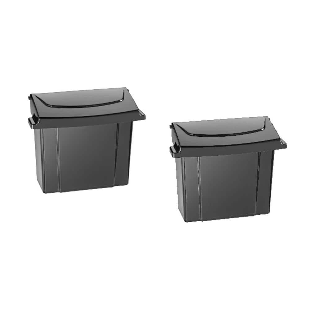Black Durable Plastic Sanitary Napkin Receptacle 2 Pack